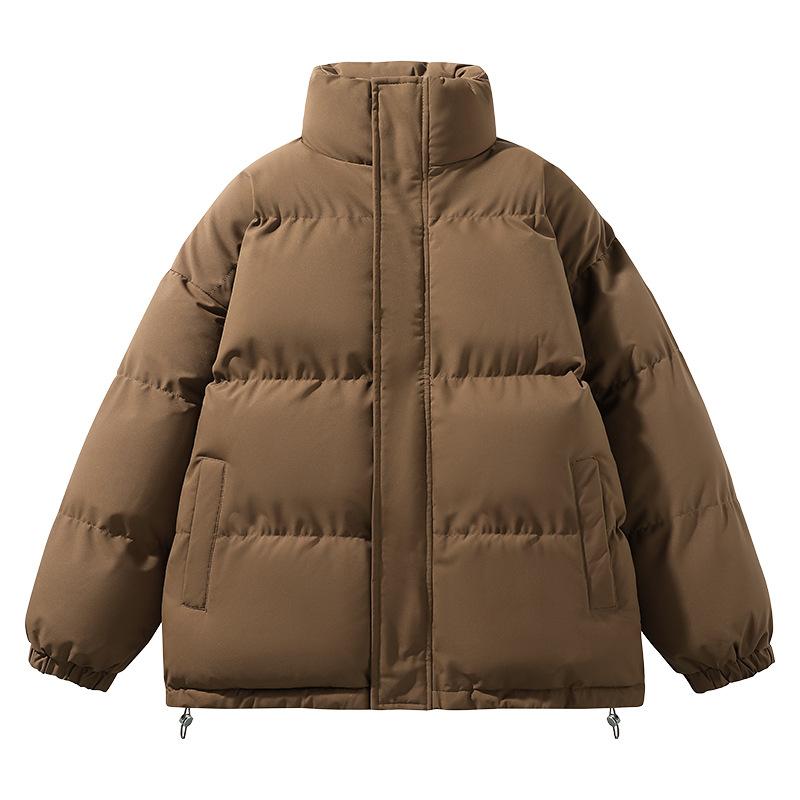 Solid Color Cotton Jacket for Men and Women Same Style Winter Bread Suit Large Size Thickened Warm and Loose Hong Kong Style Casual Jacket