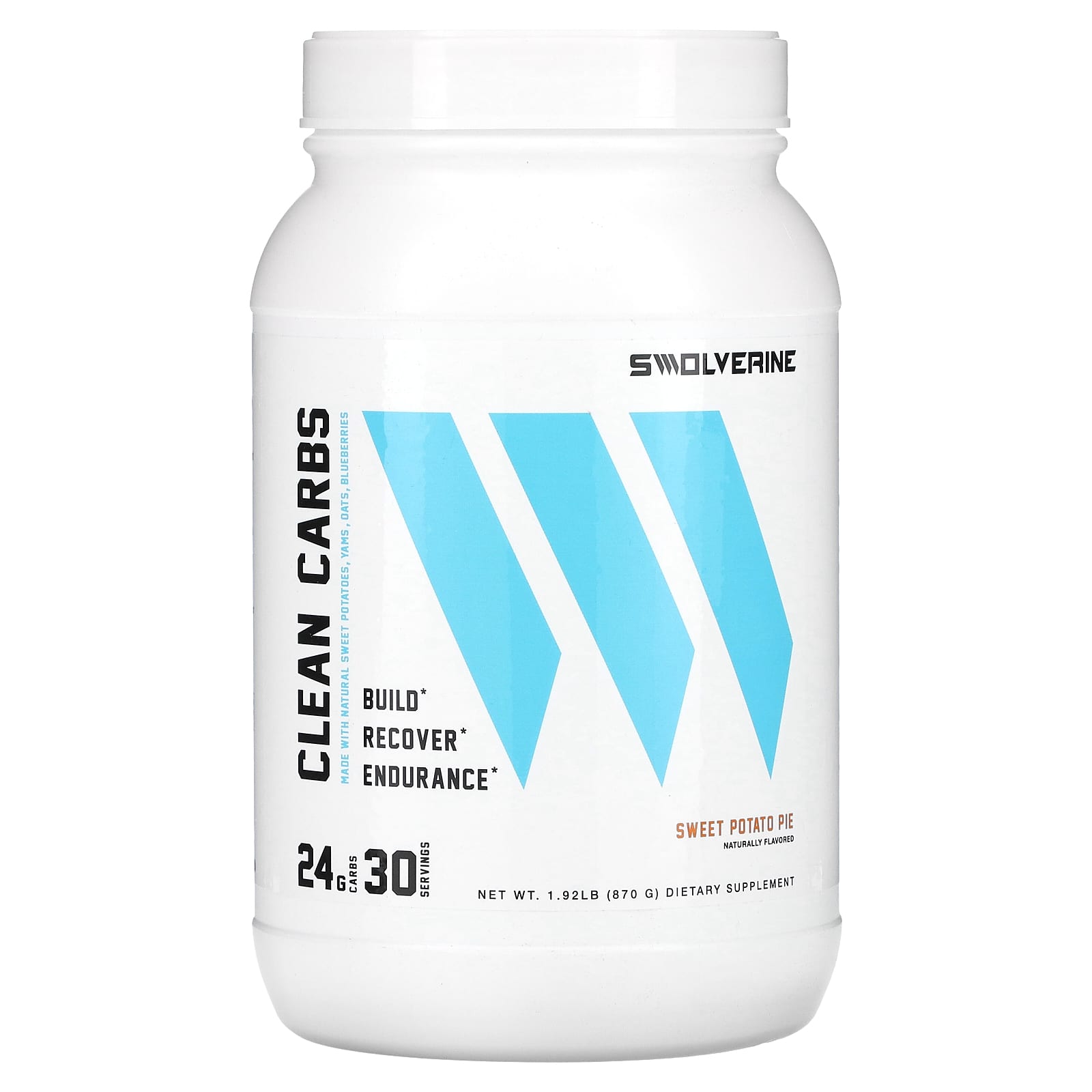 

Swolverine, Clean Carbs, Sweet Potato Pie, 1.92 lb (870 g)