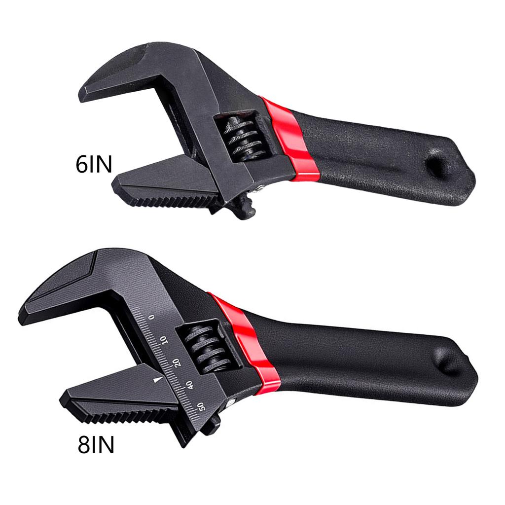 Large Opening Adjustable Wrench Steel Spanner For Bathroom Plumbing And Tight Spaces With High Strength Alloy Steel