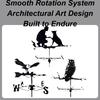 Metal weather vane Stand owl Wind Vane Roof Weather Vane man and dog eagle iron metal outdoor garden courtyard decoration