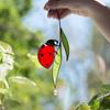 Resin Translucent Seven Star Ladybug Pendant Creative Home Beetle Cartoon Color Window Decoration Courtyard Fun Decoration New