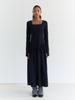 Biscuit Shop Athletic Shirred Long Dress (Navy)