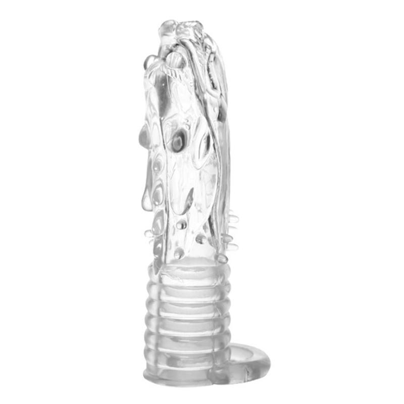 Penis Enlargement Sleeve Reusable Condoms Male Penis Extension Sleeves Delay Ejaculation Dildo Cover Adult Sex Toys for Men