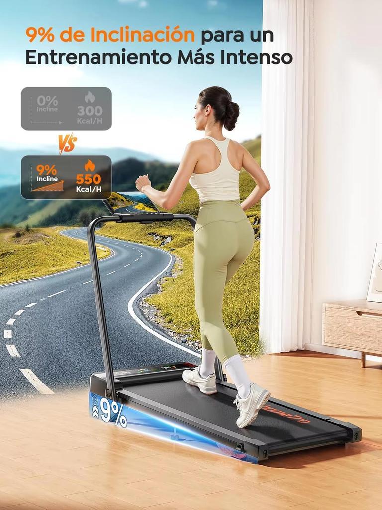 Treadmill HOMETRO HM4 5 In 1 Foldable Running Tape 9% Inclination 2.5 HP Walking Tape LED Screen Walking Pad Magnetic Remote Mute App&Bluetoot