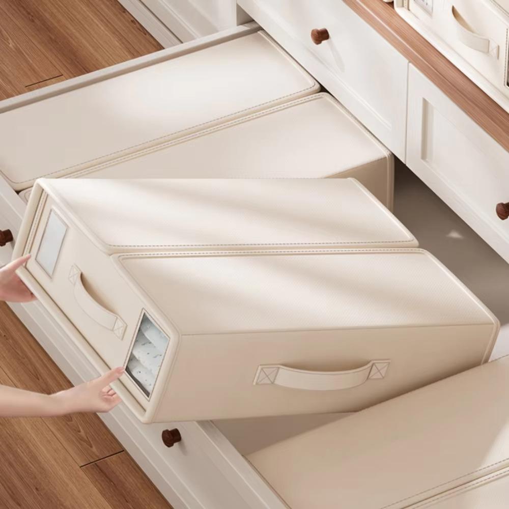 With Zipper Bed Sheet Organizer Box Solid Color Duvet Cover Storage Box Wardrobe Closet Storage