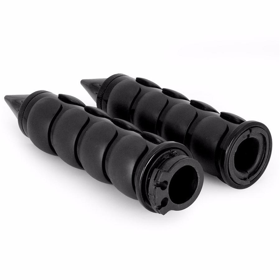 Pair 1" 25mm Universal Aluminum & Rubber Motorcycle Custom Handle Bar Hand Grips Throttle