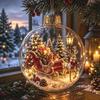 Weihnachtskugel-Schmuck mit Lichtern Feiertags-Haus-Anhänger-Schmuck Geschenk Weihnachtskugel 9