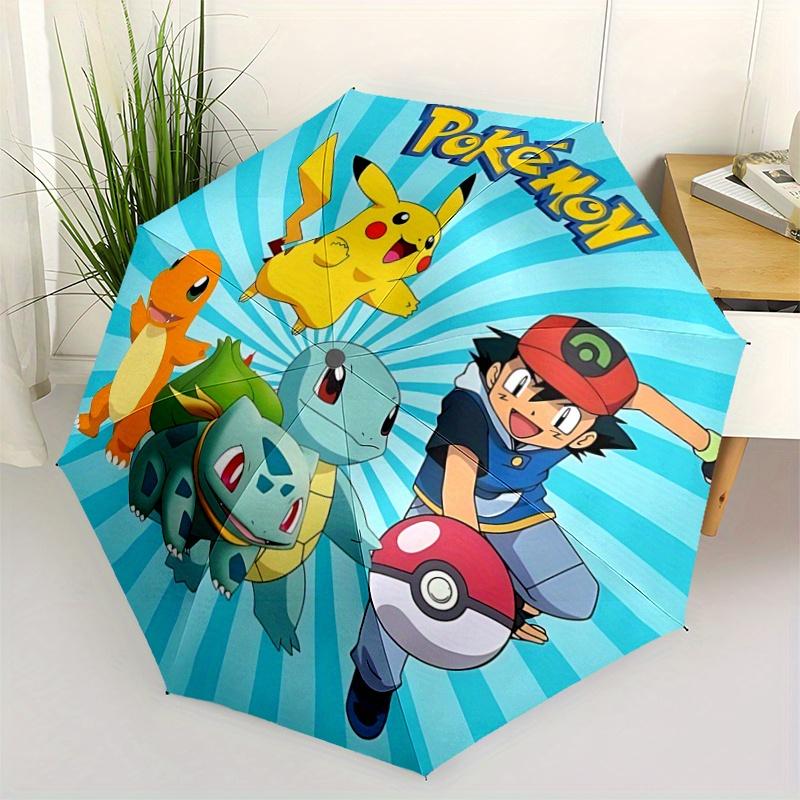 1pc Pokémon Pikachu & Friends Pattern Umbrella, Fashionable, Personalized, High-Value Folding Umbrella, a Must-Have for Summer, 8-Rib Durable Iron Fra