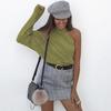 Autumn New Spring Multi Color Twist Pattern Sweater Women Knitted Off Single Shoulder Women Sweaters Pullover