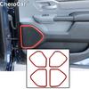 Front/Rear Inner Door Speaker Decor Cover Trim Frame For Dodge Ram 1500 18+ Red
