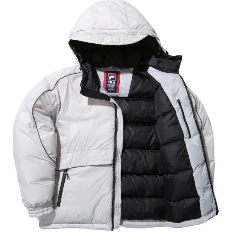 FILA Down Jackets Unisex White Hooded Moderate FS2DJD4107X-LGY