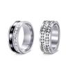 Neuer Stil Strassstein Design Edelstahl Partnerring Set