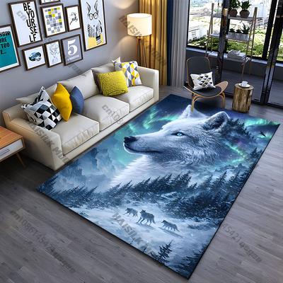 Nature Wolf Spirit Winter Harmony Carpet Yoga Living Room Room Decor Children's Crawling Mat Doormat Area Rug Games Mat