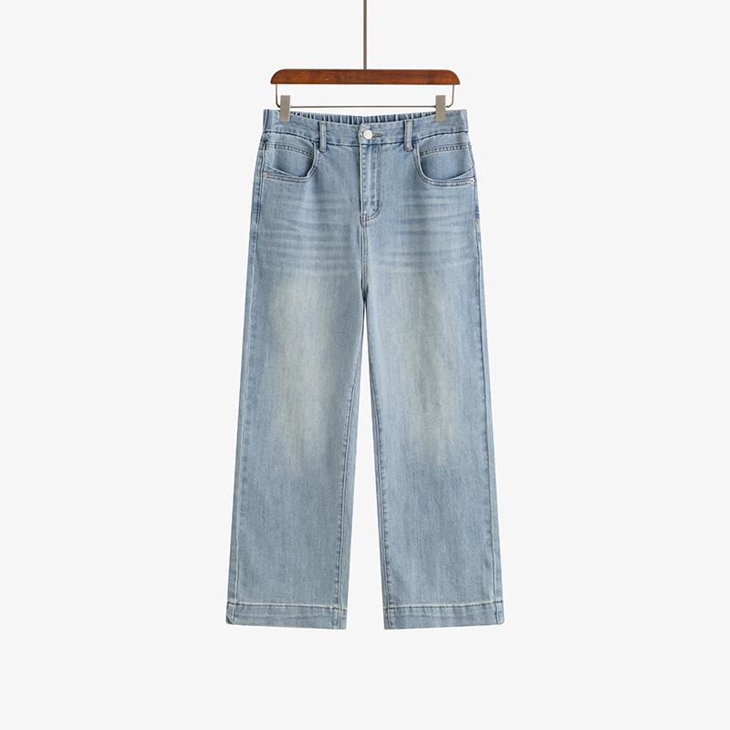 

Plus Size Women s High-Waisted Slimming Straight-Leg Casual Jeans for Spring (NK1390) 2XL (140-160 lbs) синий
