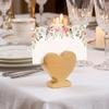 12PCS Star Heart Shaped Table Number Cards Stands Wooden Gold Place Card Holders Smooth Surface Photo Display Stand Banquet