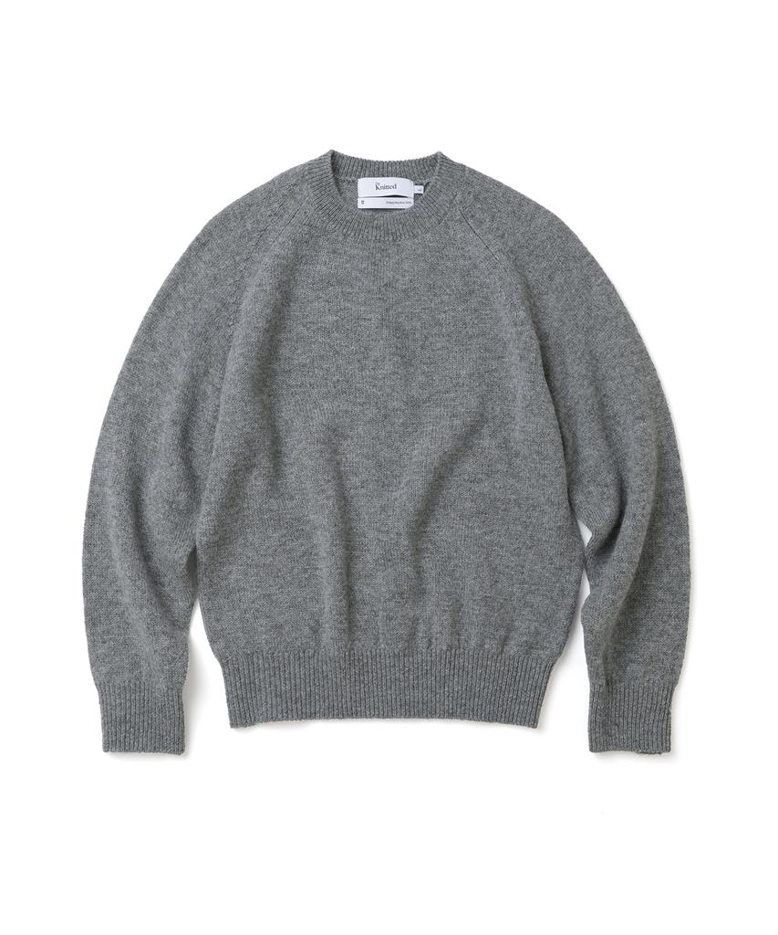 KNITTED Shaggy Dog 100% Wool Round Knit Grey