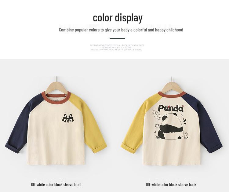 Right Europe Kids' Panda T-shirt: Antibacterial Spring/Autumn Base Layer for Infants & Children