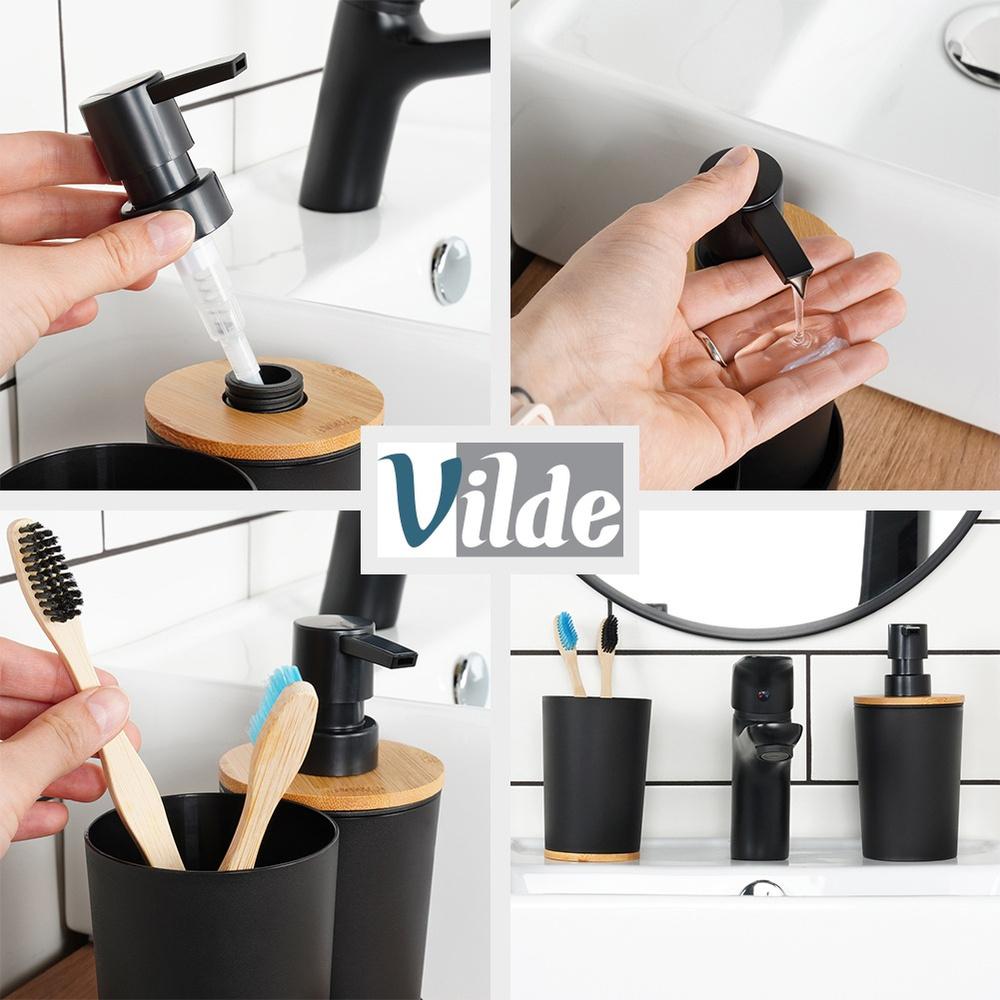 Liquid Soap Dispenser Gel Toothbrush Cup Toothpaste Bathroom Set