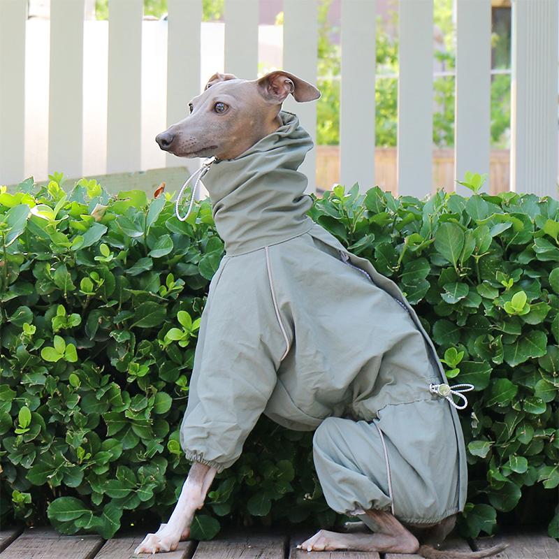 Waterproof Dog Raincoat Italy Greyhound Whippet Jacket Sun-proof Adjustable High Collar Zipper Pet Raincoat Outdoor Walkin
