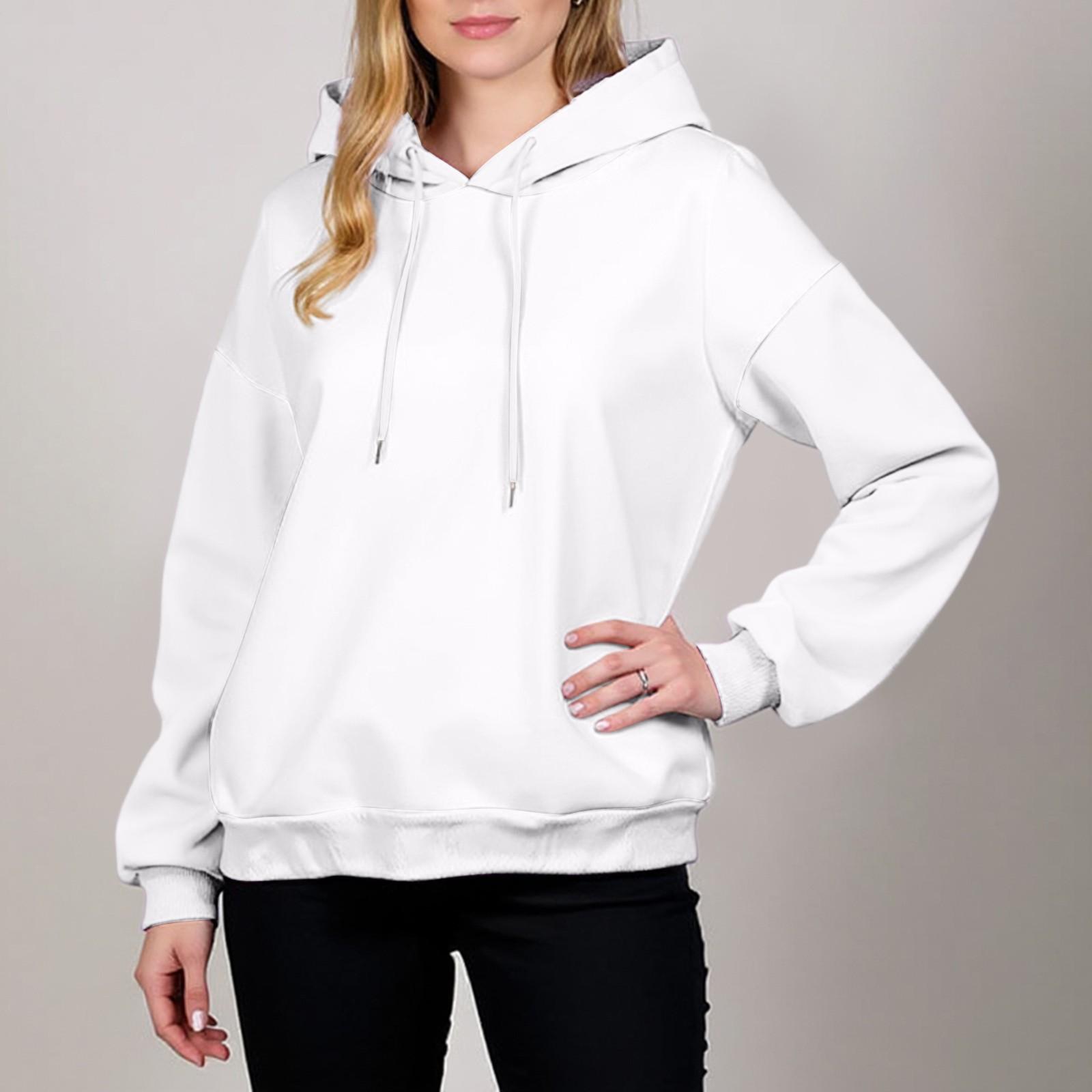 

Женский модный худи-пуловер с длинными рукавами и капюшоном, в стиле колор-блок XL белый