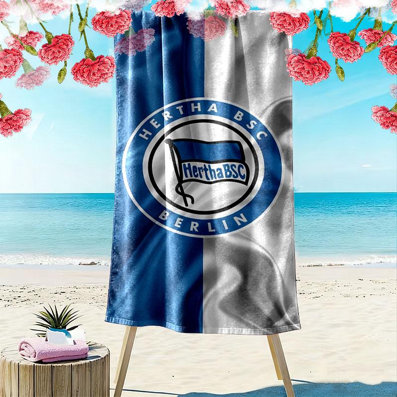 Hertha BSC Print Beach Towel, Large Soft Quick Dry Towel for Beach Camping Swimming