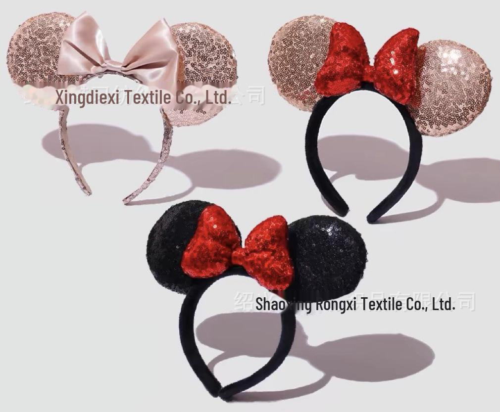 3mm Satin Cloth Sequin Bow Headband, Shoes, and Hats with Embroidered Earthworm Flower Jacket Fabric