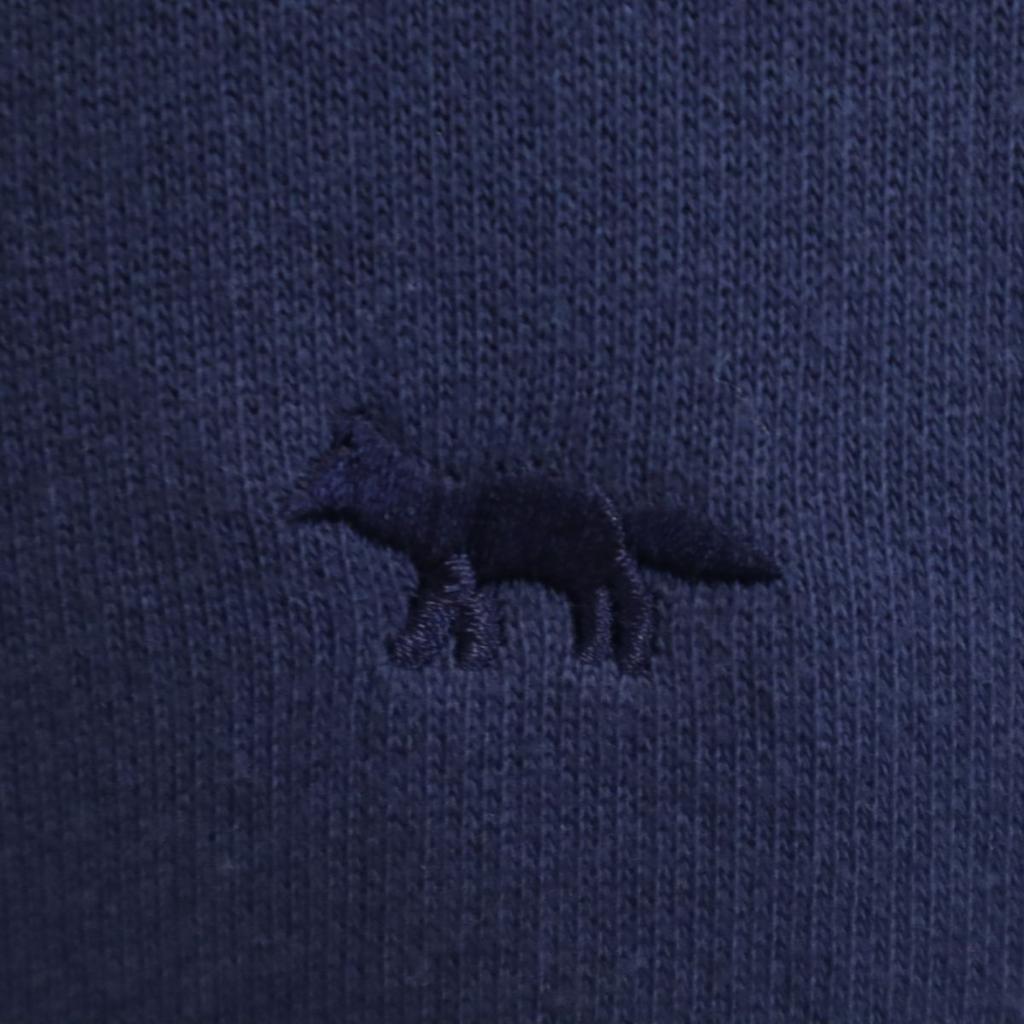 KITSUNE Long Sleeve Sweat Zip Hoodie S Navy Men's Used