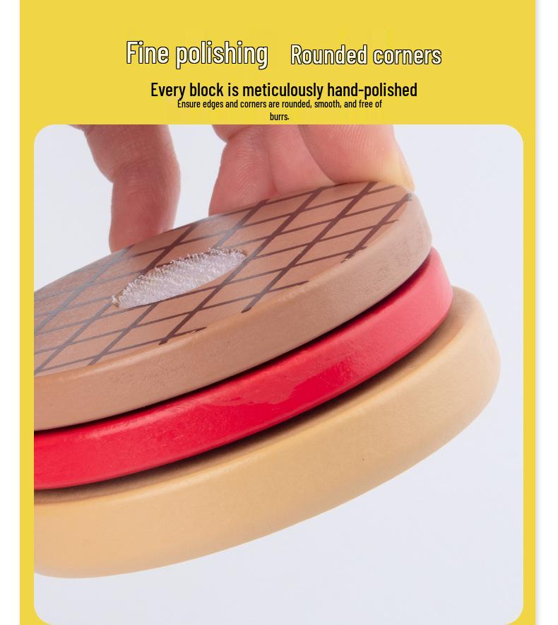 Children's Wooden Hamburger & Fries Pretend Play Set - Kitchen Game Gift for Boys & Girls