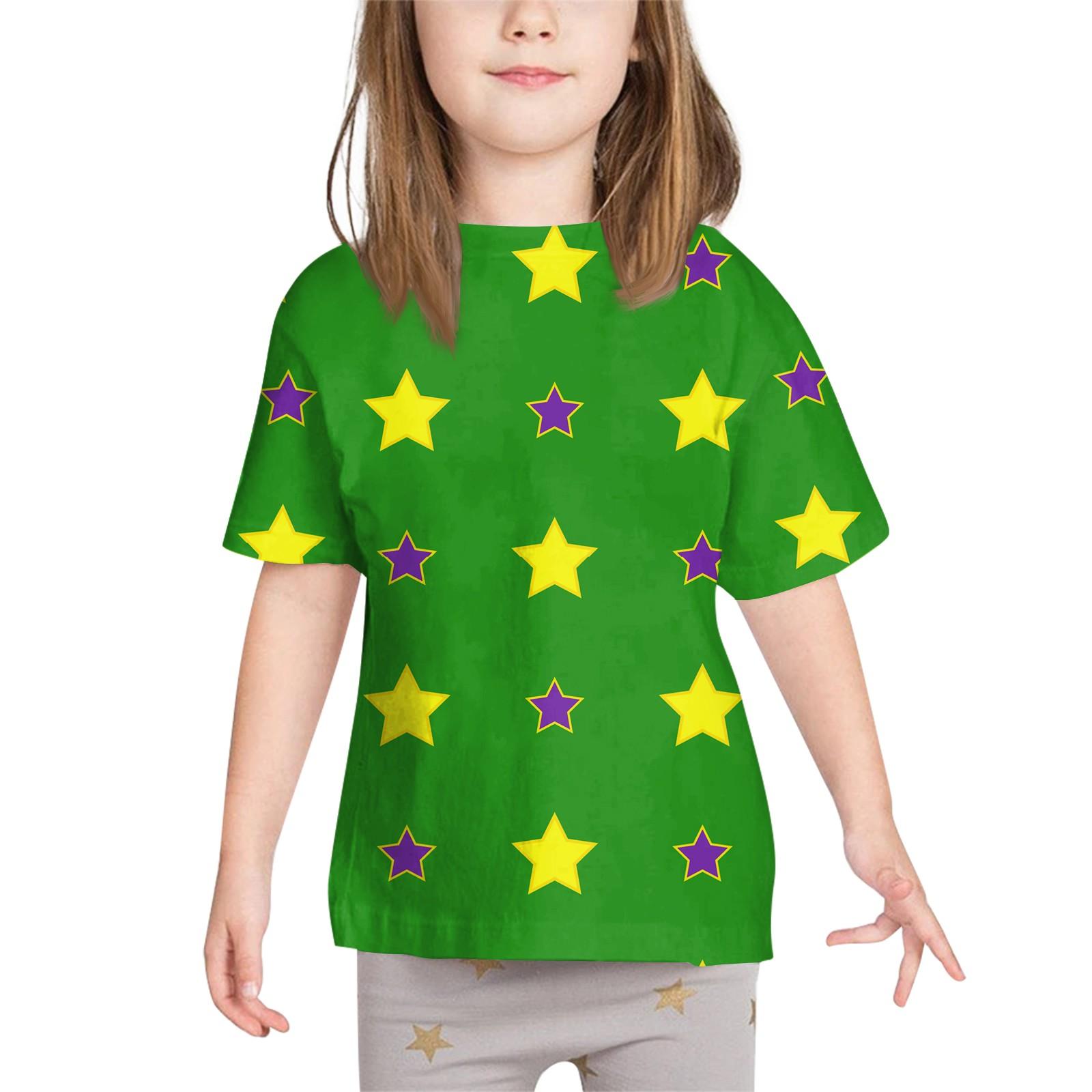 

Детские карнавальные топы, свободные футболки с короткими рукавами и круглым вырезом для мальчиков и девочек, топы 160 зелёный