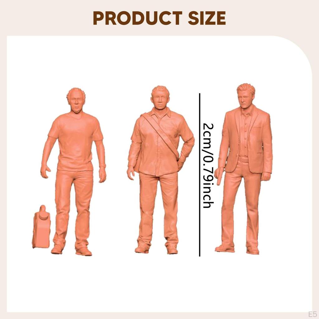 3 Pieces Miniature Architectural Figure DIY Crafts Tiny People Model for Sand Table, Scene