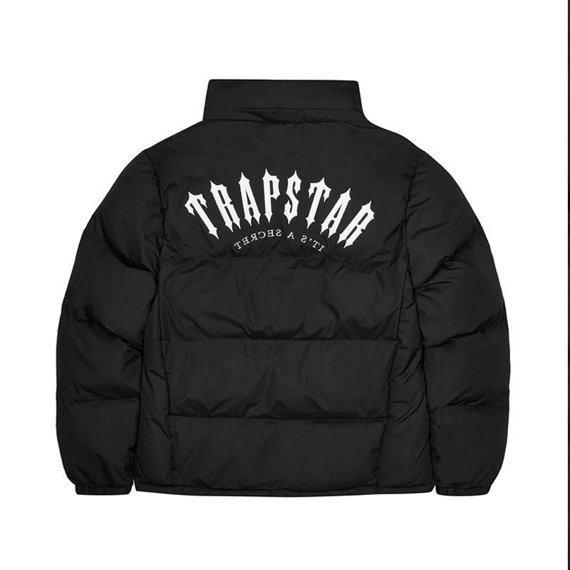 Mens Winter Streetwear Hooded Puffer Jacket Letter Embroidery Loose Fit Casual Coat