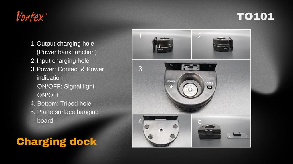 Vortex TO101 Work and Emergency Rechargeable Flashlight with Charging Side Magnetic Max 1200 Lumens 2-in-1 Dock, 7/24 Lighting, Base,