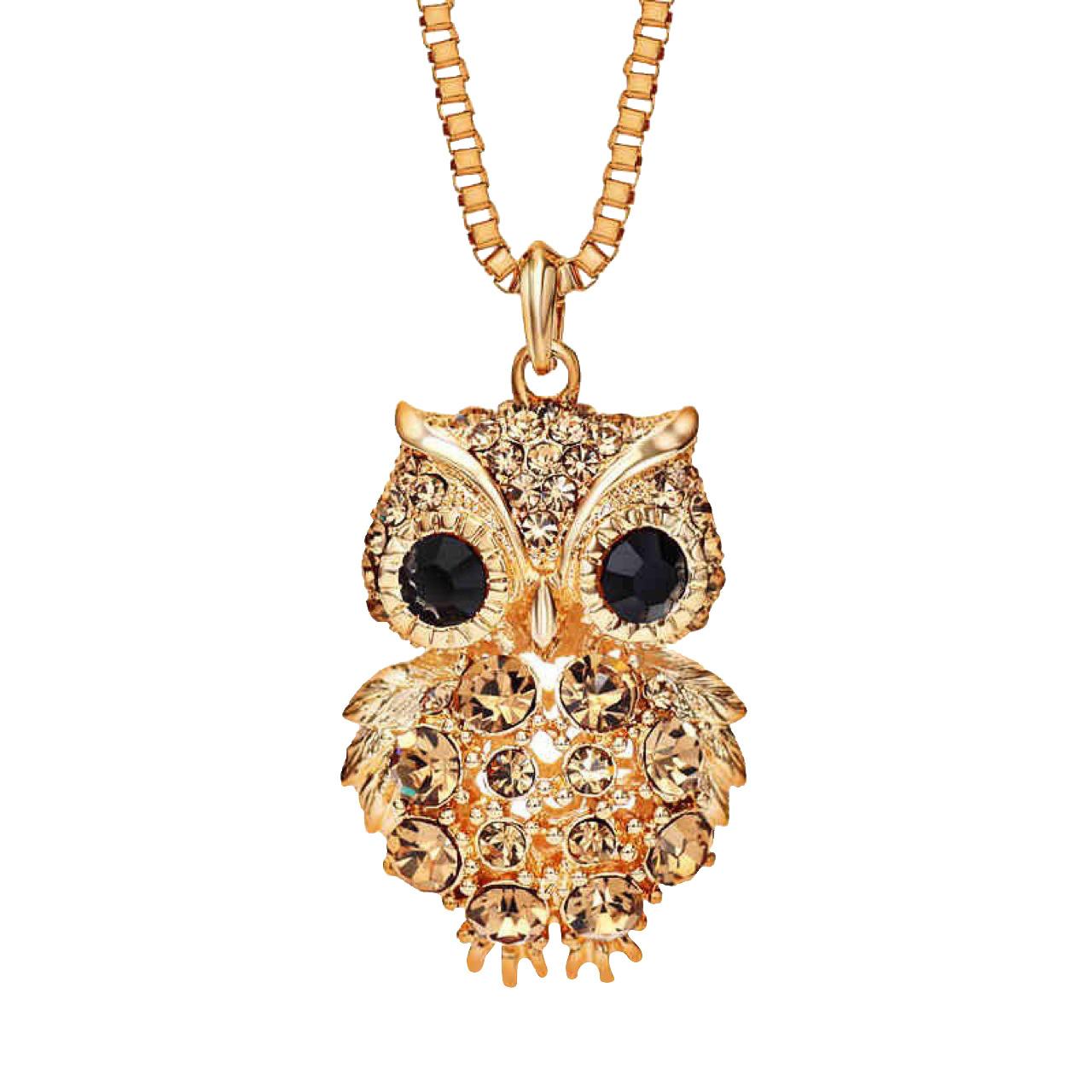 

Сова Модное Длинное Подвеска Ожерелье-свитер из Титановой Стали для Нарядов Стильное золотой