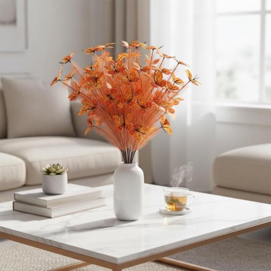 5PCS Artificial Flowers Bright Colors Lifelike Artificial Flowers Never Fade Reusable Fake Flowers for Home Living Room Bedroom