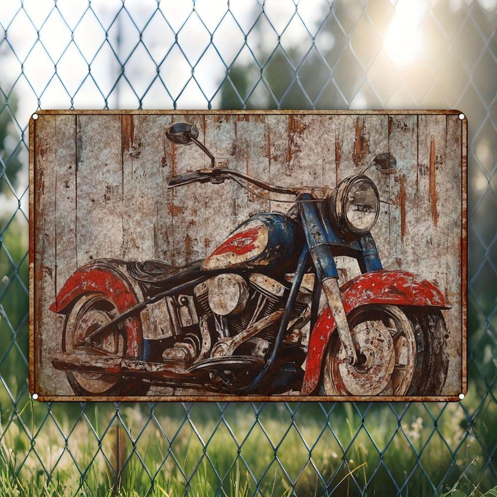 Vintage Motorcycle Metal Tin Sign Retro Biker Garage Wall Decor Industrial Style Art