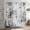 Black White Black White Artistic Print Shower Curtain Waterproof Bath Mat Decorative Home Textiles Extra Long Size 180x243cm (Wh