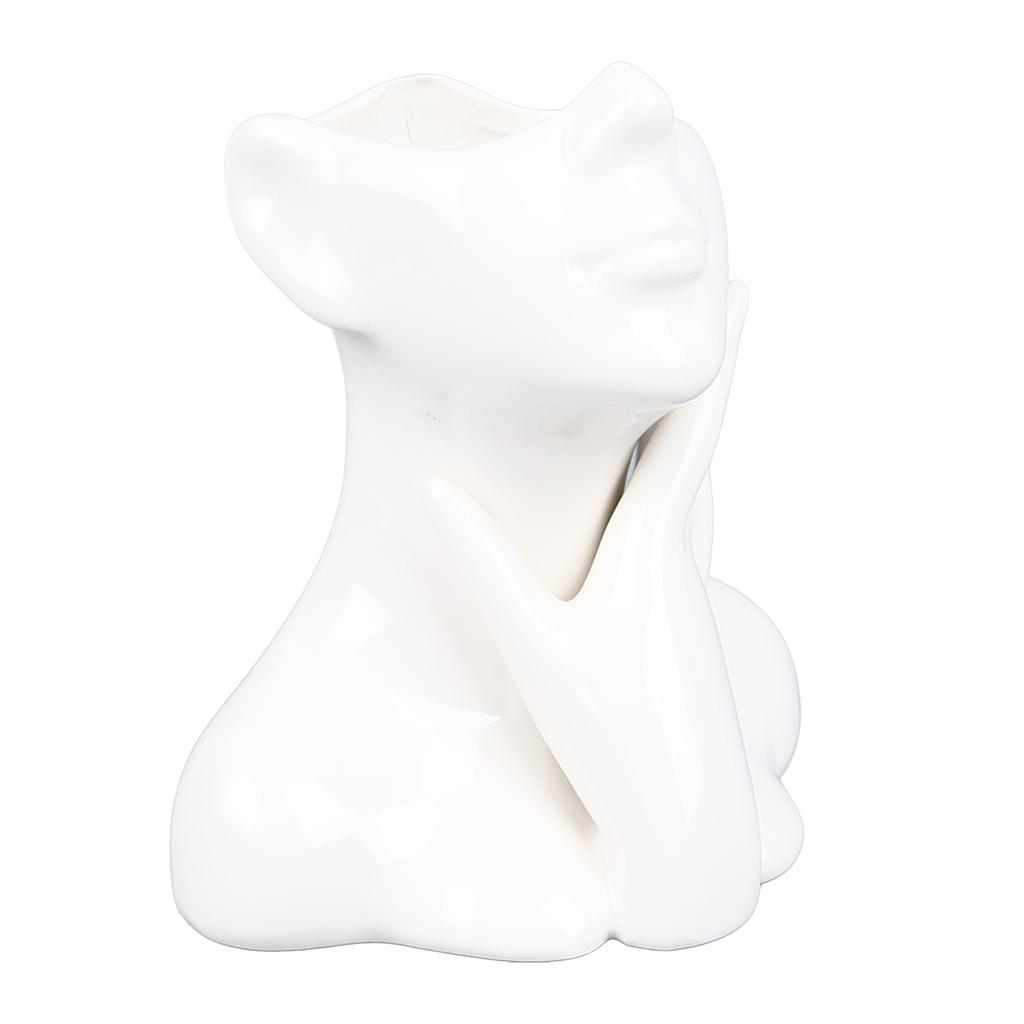 Wazon na twarz kobiety w stylu nordyckim, elegancki wazon na kwiaty, gładki ceramiczny wazon na kwiaty, dekoracja dla