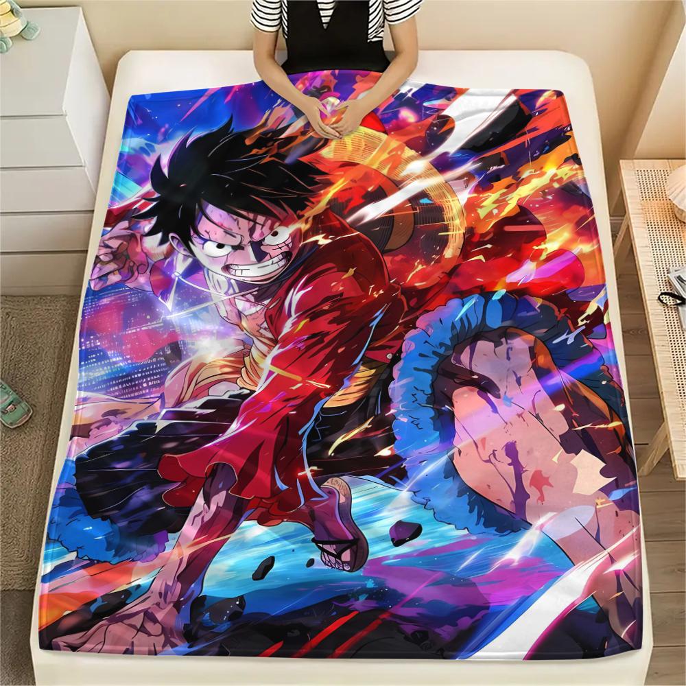 1Pc Luffy Print Flannel Blanket, High quality Comfortable for All Seasons, Home Decor, Warmth and Comfort, Perfect for Gifts