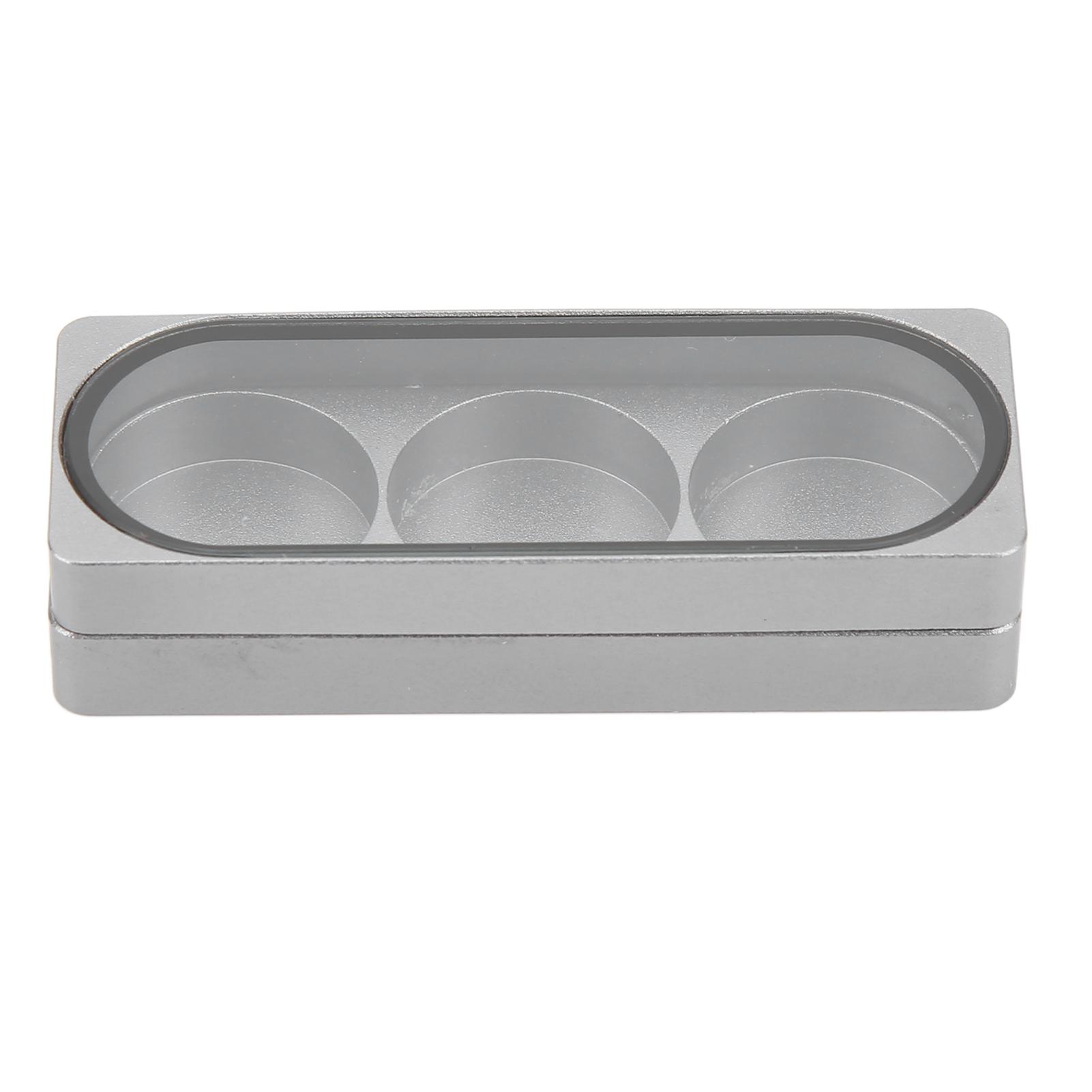 

Cue Tip Storage Box Aluminium Alloy Magnetic Suction Cue Tip Container for Billiards Players 3 holes