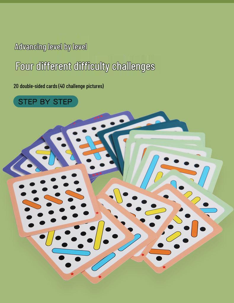 Elastic Rope Stringing Game for Preschoolers: Concentration and Logical Thinking Building Blocks