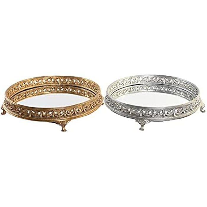 Bac à collations - DKD HOME DECOR - Standard - Couleur doré et argenté - Résine et miroir - 38,5 x 38,5 x 8 cm