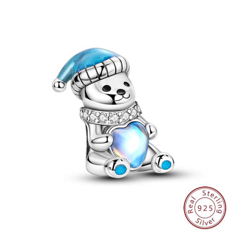 Copper Romantic Christmas Snowman Gingerbread Santa Claus Charms Bead Fit 3Mm Diy Fine Jewelry Accessories