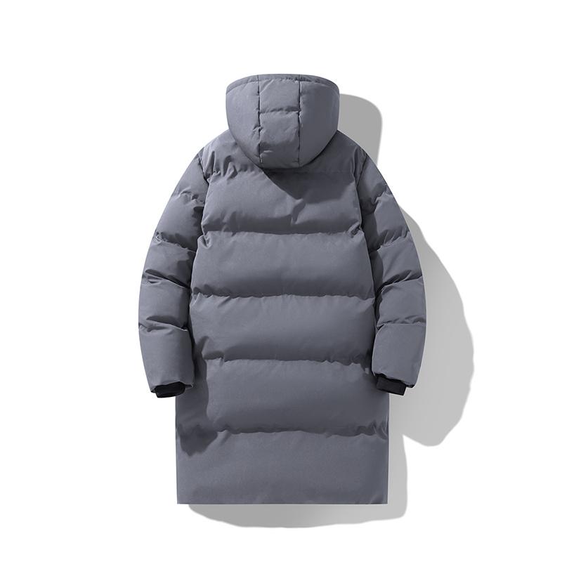 Thickened Medium To Long Cotton Jacket for Men and Women, Hooded Warm Bread Jacket, Windproof Couple Jacket, Men's Long Cotton Jacket