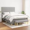 VidaXL Divan Bed with Mattress Light Grey 140x190cm Fabric - Model 3137309