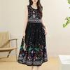 Women's Plus Size Floral Print Sleeveless Maxi Dress, Casual Loose Summer Long Dress (XL-5XL)