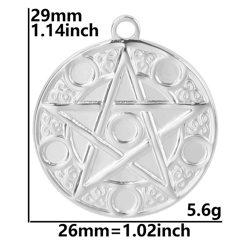 Silver Color Satan Charm Pentagram Star Moon Accessories Witch Celtic Knot No Fade DIY Stainless Steel Charms For Jewelry Making