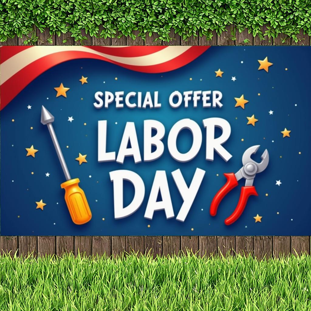 Special Offer Banner Tool Graphics Outdoor Banner Weather Resistant Party Banner for Holiday Celebration Labor Day Celebration