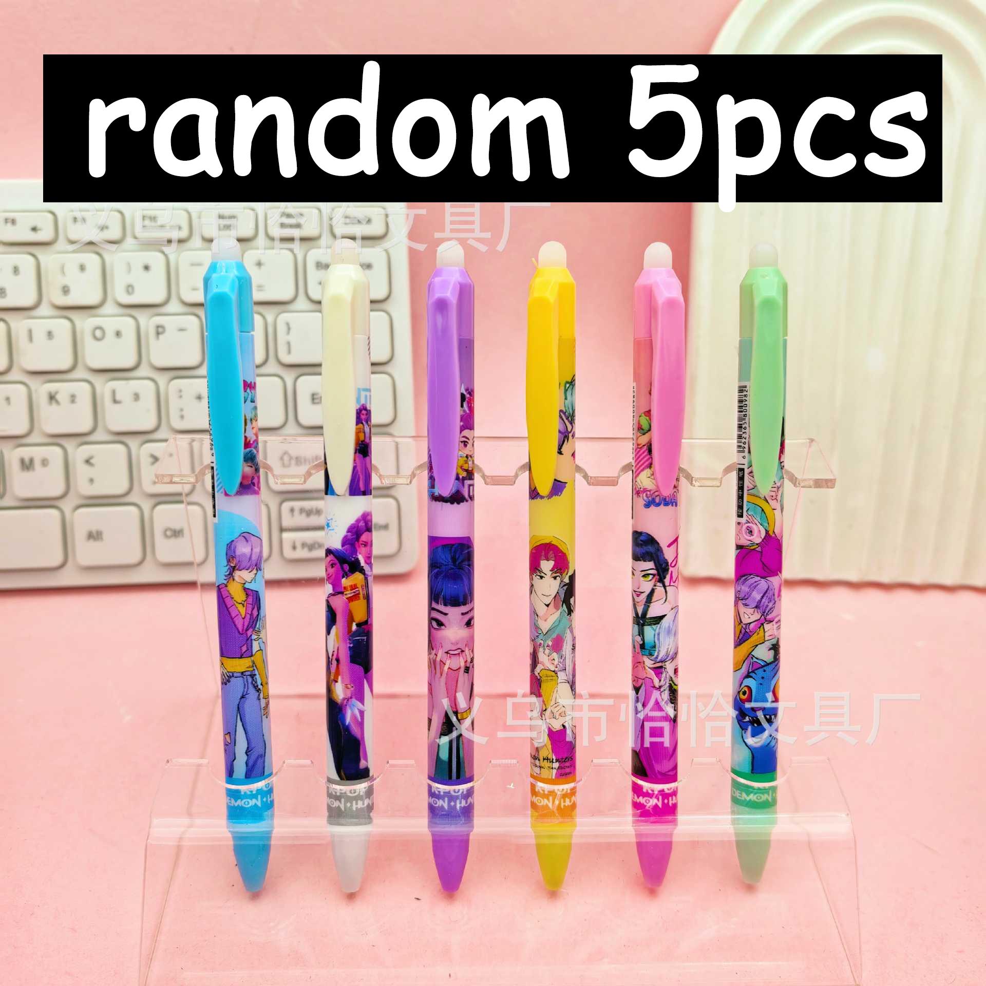 

Kpop Demon Hunter Erasable Pens Kids Kawaii Rumi Mira Zoey Gel Pen Student School Stationary Office Writing Pen Birthday Present Erasable Pens-BLUE