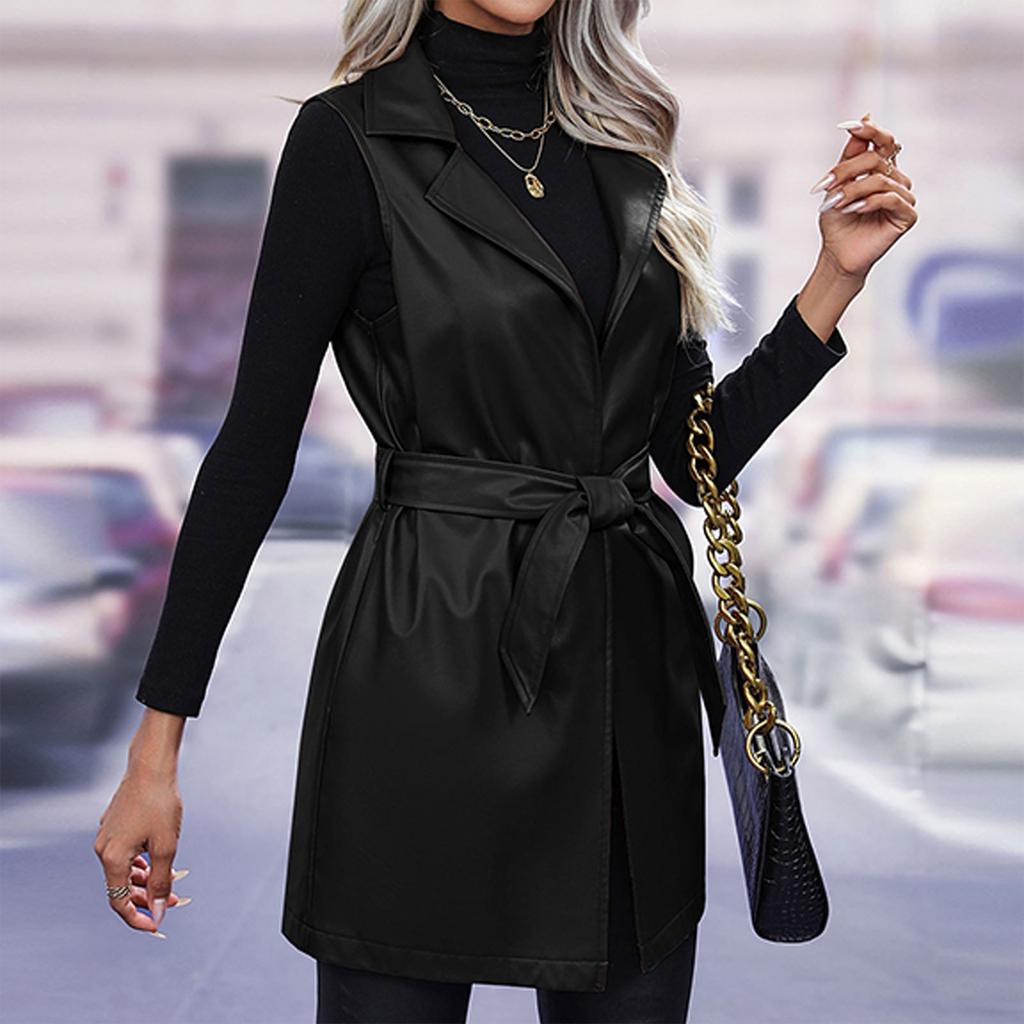 Women's Slim Fitting Jacket Women's Motorcycle Wear, Standing Collar Leather Jacket