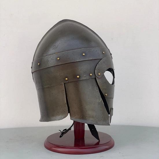 Dark Knight Fantasy Helmet-Skull Viking Helmet-Sutton Hoo Helmet-Larp Halloween Costume